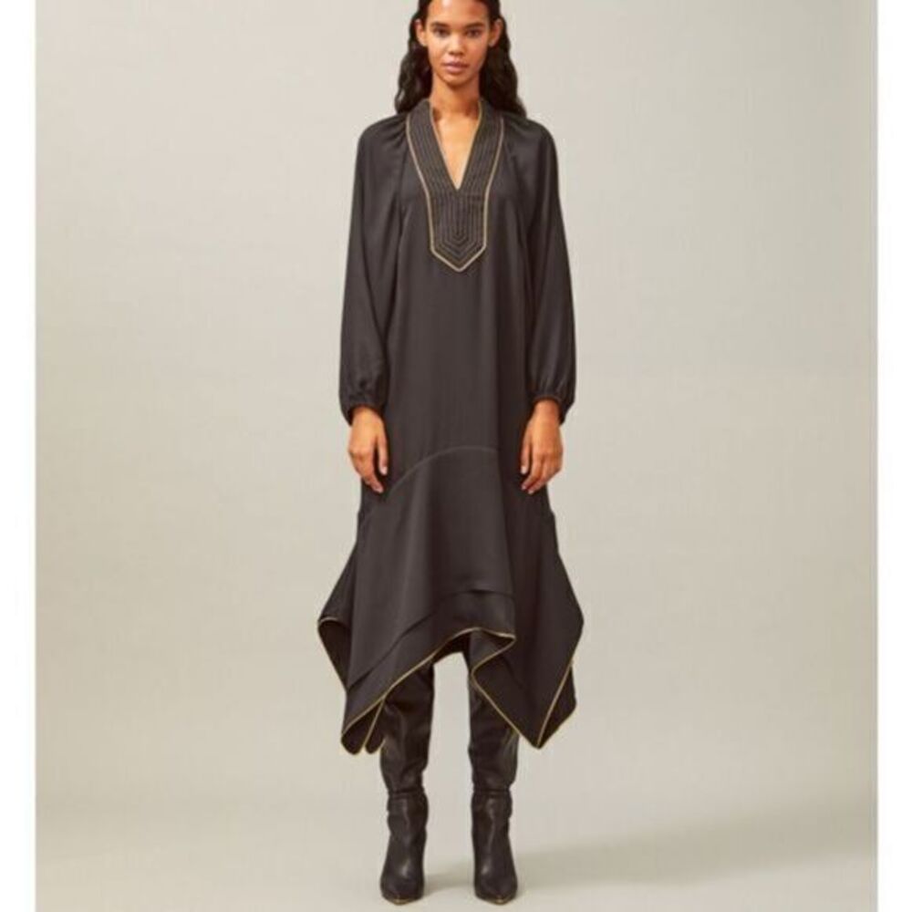 TORY BURCH NWT Black Puffed-Sleeved Tunic Dress MEDIUM